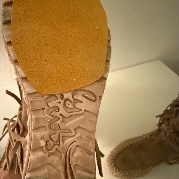 El Vaquero Italy NWB Drifter mid height version Fringed Suede Mocassin boots - Picture 8 of 14